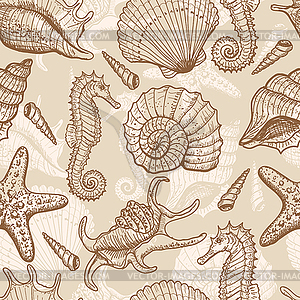 Sea seamless pattern - vector image