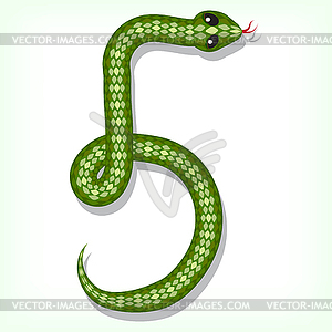 Змея шрифта. Цифра - векторный клипарт EPS