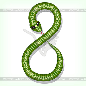 Snake font. Digit  - vector clipart