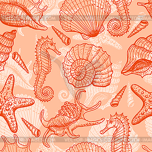 Sea seamless pattern - vector image