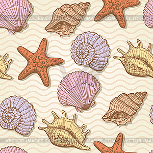 Sea seamless pattern - vector clipart