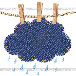 Rain cloud on clothesline - vector image