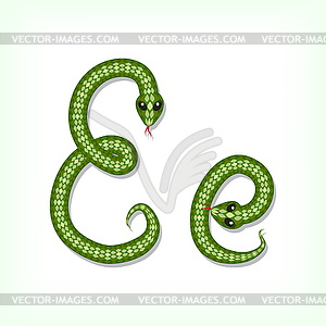 Snake font. Letter E - vector image
