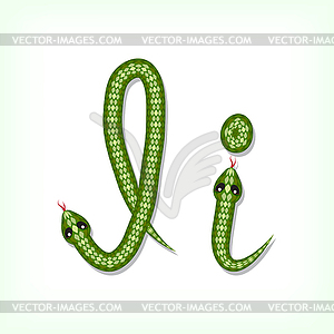 Snake font. Letter I - vector image