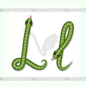 Snake font. Letter L - vector clipart