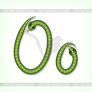 Snake font. Letter - royalty-free vector clipart