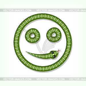 Snake font. Smiley - vector image