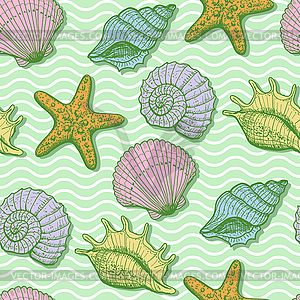 Sea seamless pattern - vector clip art