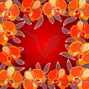 Orchid frame - vector image