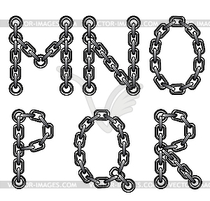 Chained letters MNOPQR - vector EPS clipart