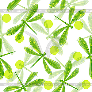 Dragonfly seamless pattern - vector clipart