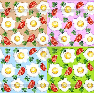 Breakfast patterns - stock vector clipart