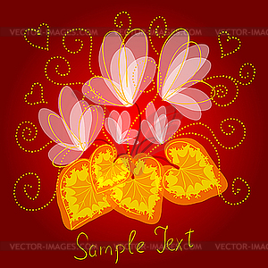 Floral red background - vector clipart / vector image