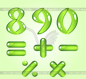 Green shiny digits - vector EPS clipart