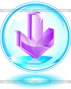 Bubble download icon - vector clipart / vector image