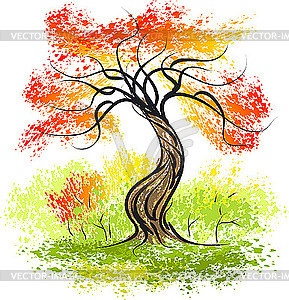 Autumn tree - vector image