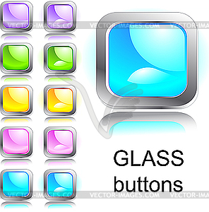 Set of glass button - royalty-free vector clipart