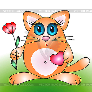 Cute cat - vector clip art