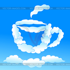 Cloudy cap of tea or coffee - vector clip art