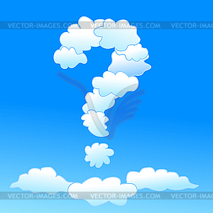 Знак вопроса из облаков - векторный клипарт Royalty-Free