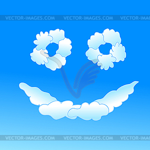 Улыбка из облаков - рисунок в векторе
