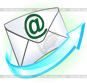 Email symbol with envelope - vector clipart