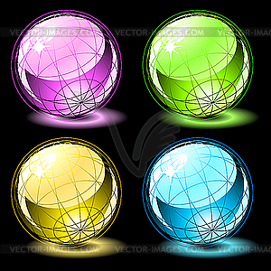 Set of glossy spheres - vector clip art