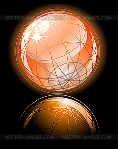 Orange shiny globe - vector clipart