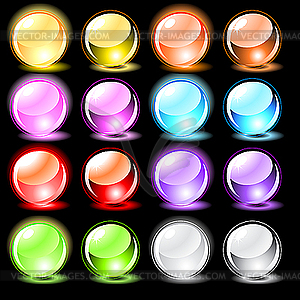 Set of glossy spheres - vector image