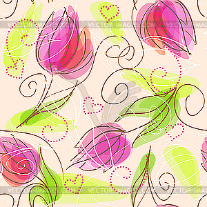 Seamless floral pattern - vector clip art