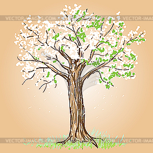 Цветущее дерево - клипарт в векторном формате