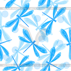 Dragonfly seamless pattern - royalty-free vector image