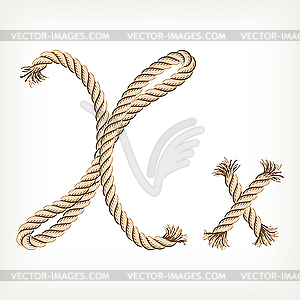 Rope initial X - vector image