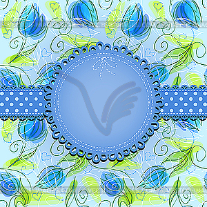 Vintage floral card - vector image