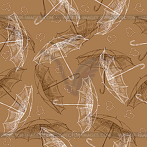 Seamless pattern with umbrellas - vector clip art