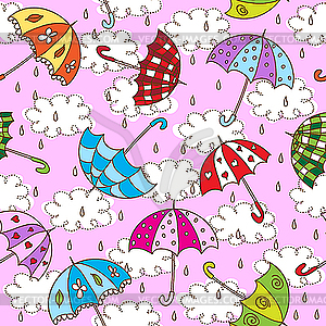 Бесшовный фон с зонтиками - изображение в формате EPS