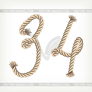 Rope digits - royalty-free vector clipart