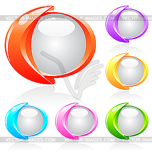 Set of futuristic shiny buttons - vector clip art