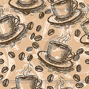 Coffee seamless pattern - vector clip art