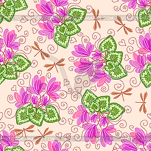 Seamless floral background - vector image