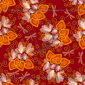 Seamless floral background - vector clipart