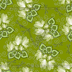 Seamless floral background - vector clip art