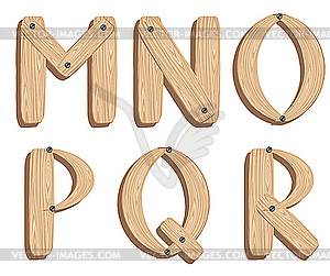 Wooden alphabet - vector clip art