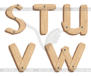 Wooden alphabet - royalty-free vector clipart