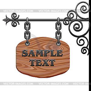 Wooden signboard - vector clipart