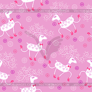 Seamless pattern with cute deers - vector clip art