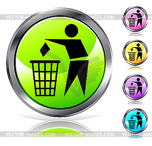 Glossy recycling sign - vector image