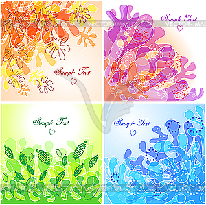 Set of floral backgrounds - vector clipart / vector image