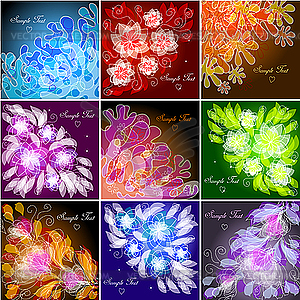 Set of floral backgrounds - vector image