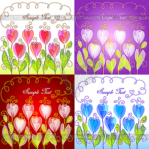 Set of floral backgrounds - vector clipart